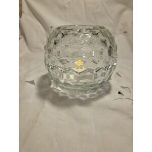 Vintage Homco Fairy Lamp Clear Fostoria Cubist Design